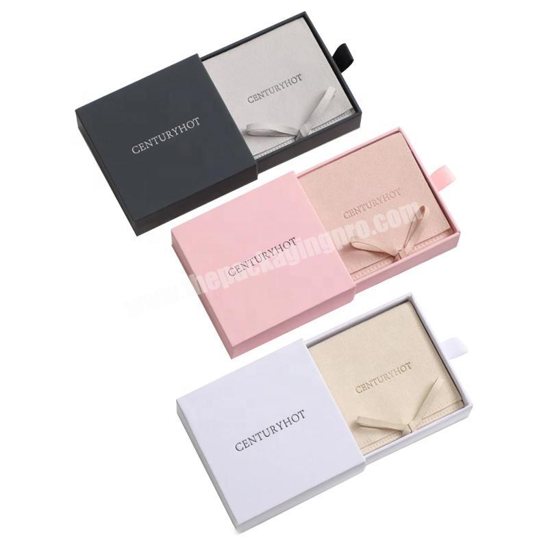 white Ring Necklace Bracelet luxury jewelry Paper boxes custom personalized logo small drawer cardboard packaging box