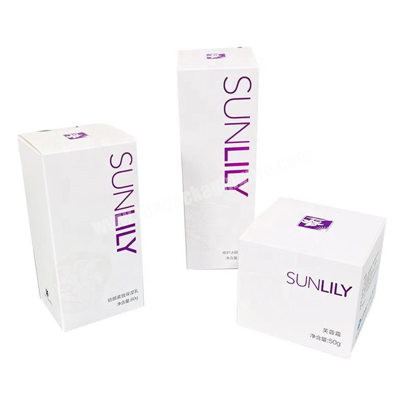 white cardboard cosmetics skin care gift paper boxes for perfume essential oil packaging with logo
