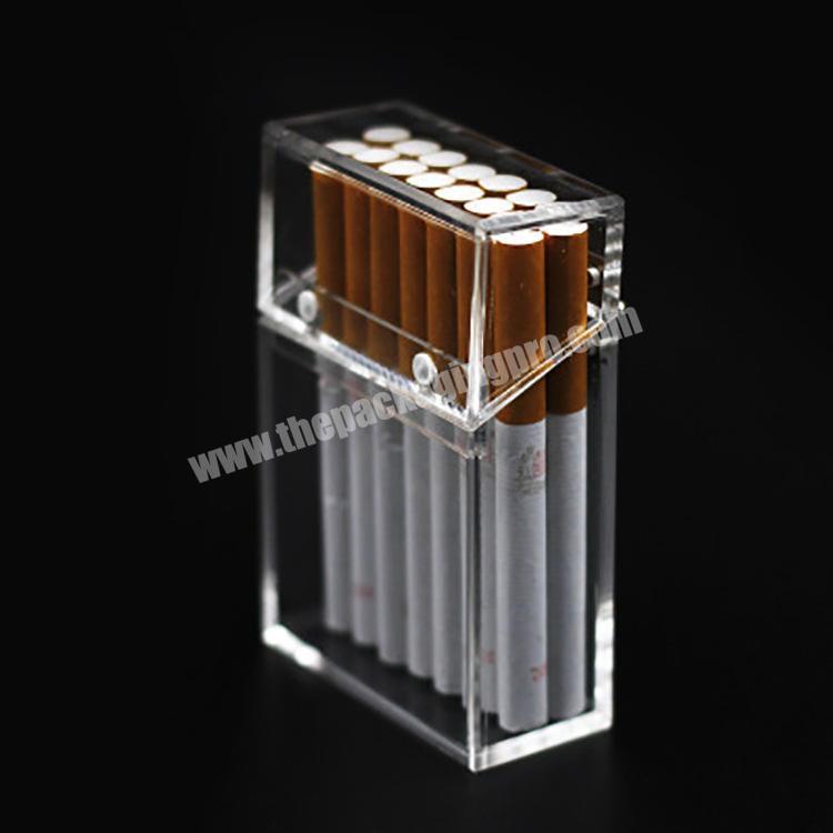 10 20 Pack Blank Custom Empty Clear Acrylic Plastic Cigarette Case Box Transparent Plastic Cigarette Packaging Box