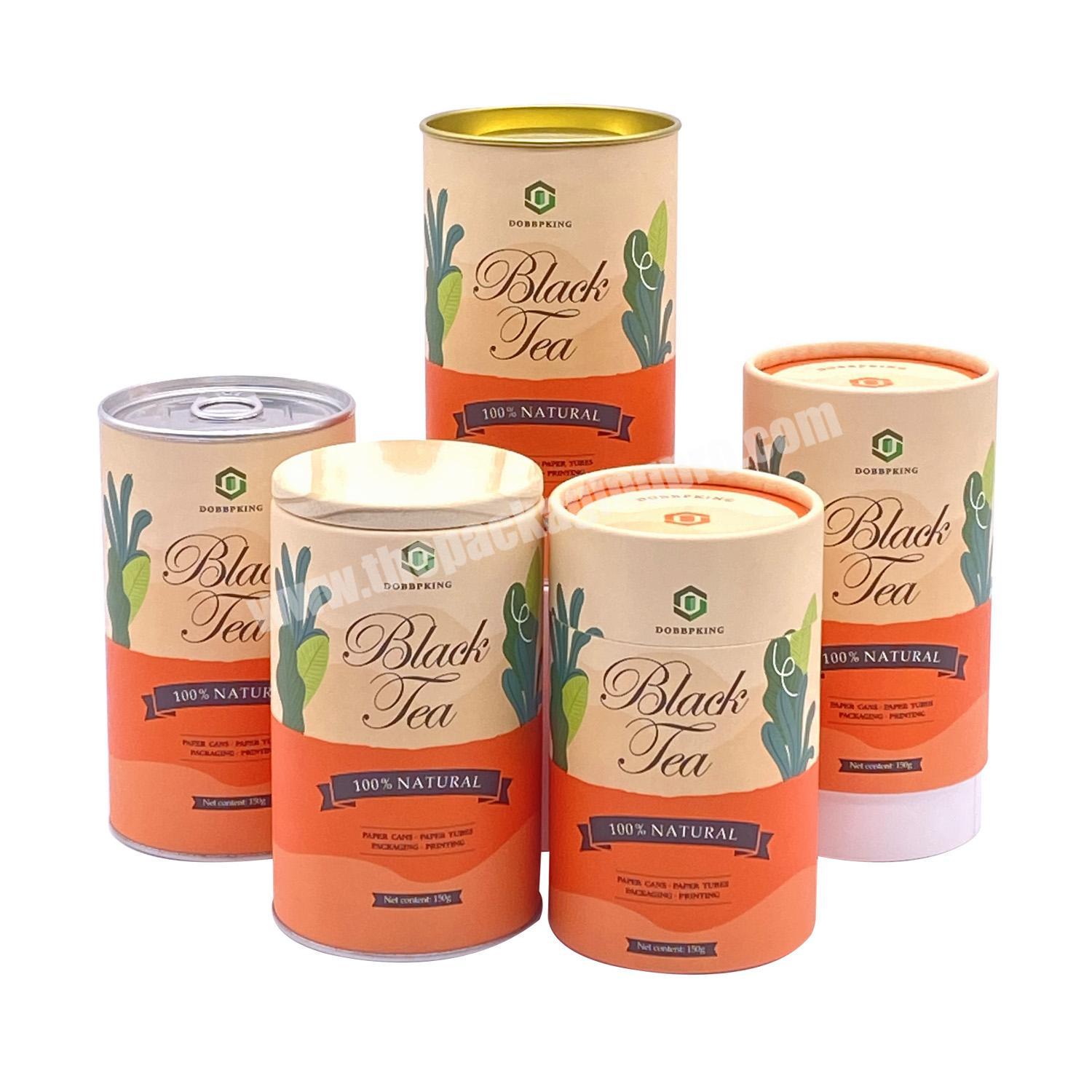 100% Brand New And Original In Stock Tea Custom Kraft Paper Tube Packaging Metal Lid