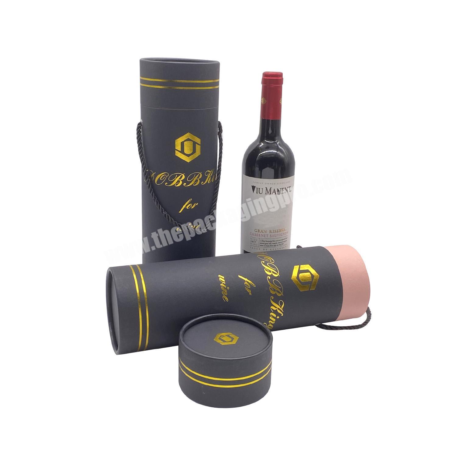 100% Recycled Material Popular  Wine Bottle Tubes 256 X 101.6mm Paper Packaging Tube Round Cardboard Box