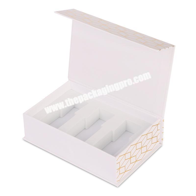 Custom Wholesale Logo Golden Foil Book Shape Magnetic Closure Gift Box With Lid