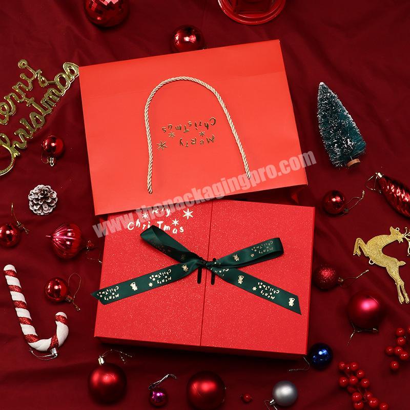 custom Christmas Creative Gift Box Double Open Red Mug Sweater Scarf Hand Warmer Packaging Gift Box 