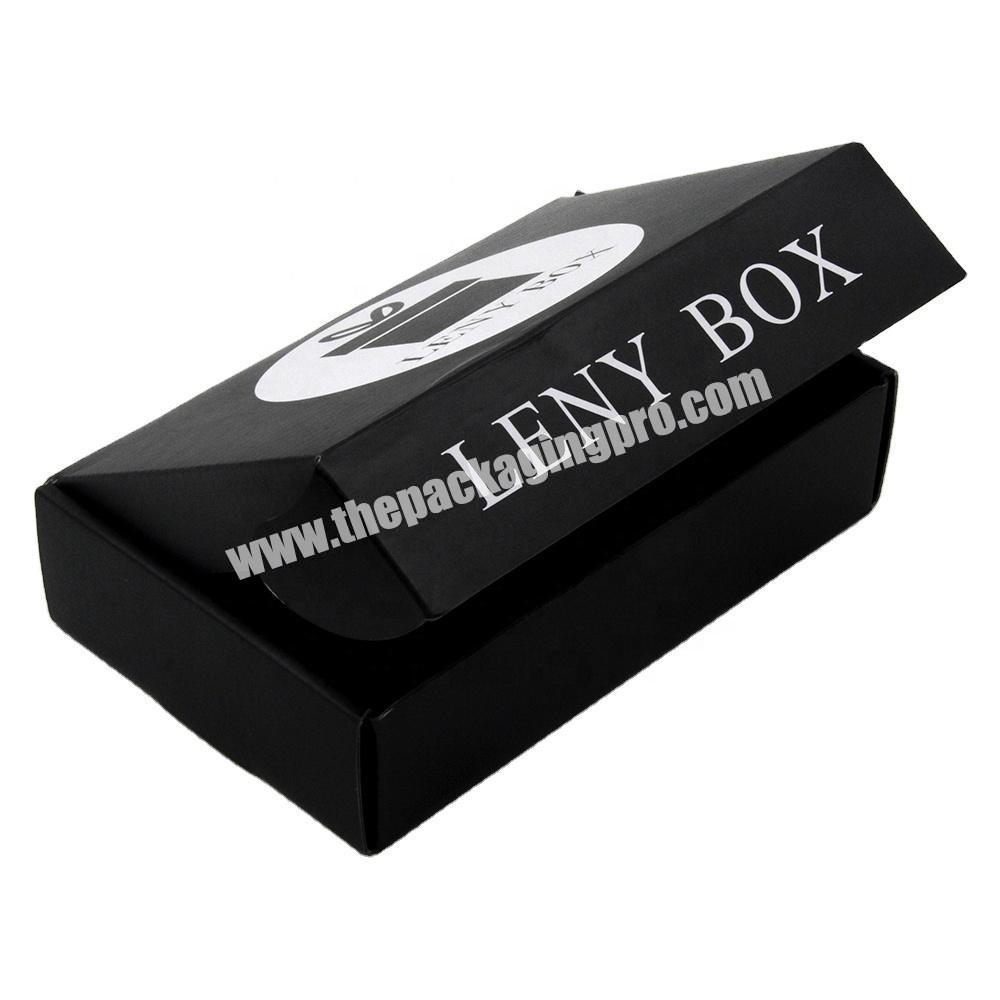 Custom corrugated cardboard packaging black matt lamination shipping box with printed logo