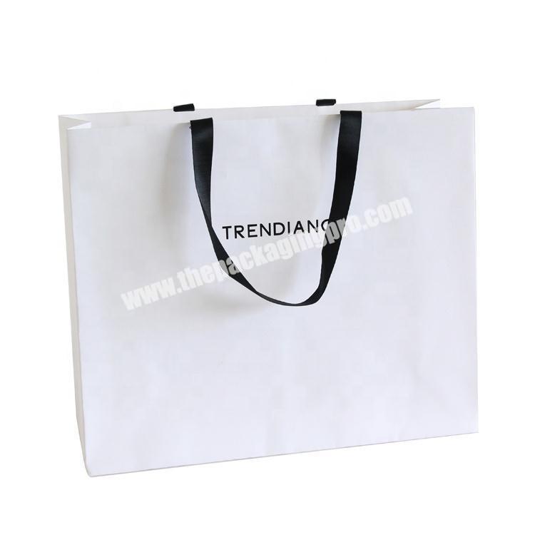 hot sale custom logo printed white cardboard paper bag