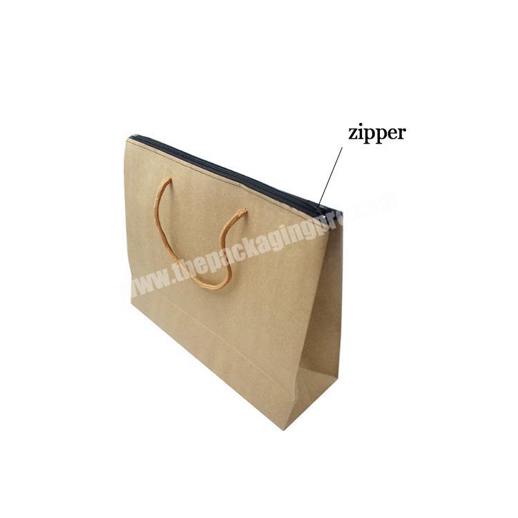 2022 thank you washable stand up kraft shopping paper bag customizable ever with zipper for clothing