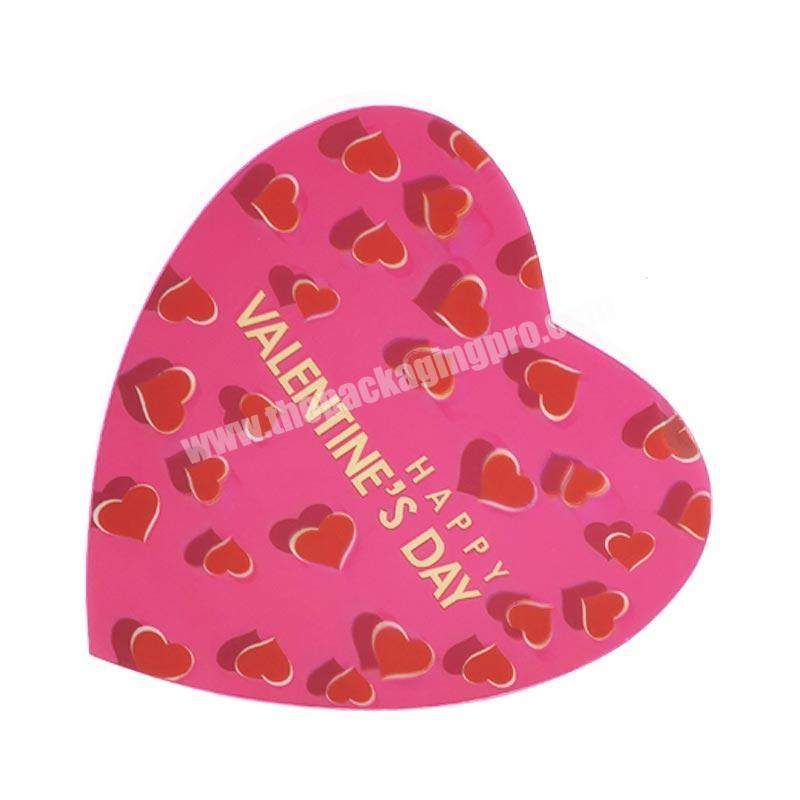 3 D effect heart shape box with flashy pattern custom logo heart box for chocolate gift packaging wedding valentine's day gift