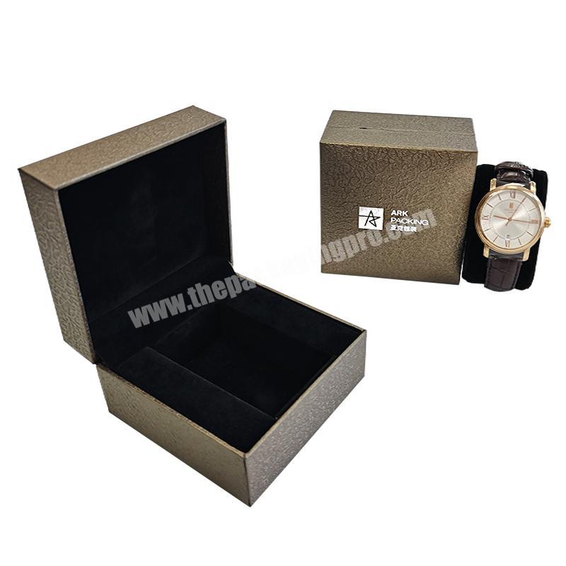 4C Printing Individual Mens Brown Rectangular Magnet Closer Watch Jewelry Box