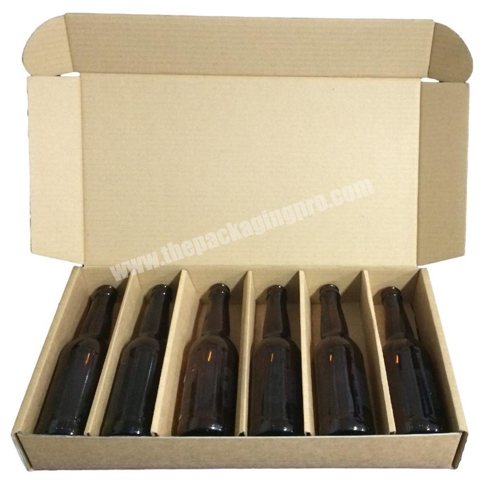 6 Bottle Wine Folded Box With Insert Custom printed corrugated Cardboard Copper Paper Wine Set Packing Gift Boxes