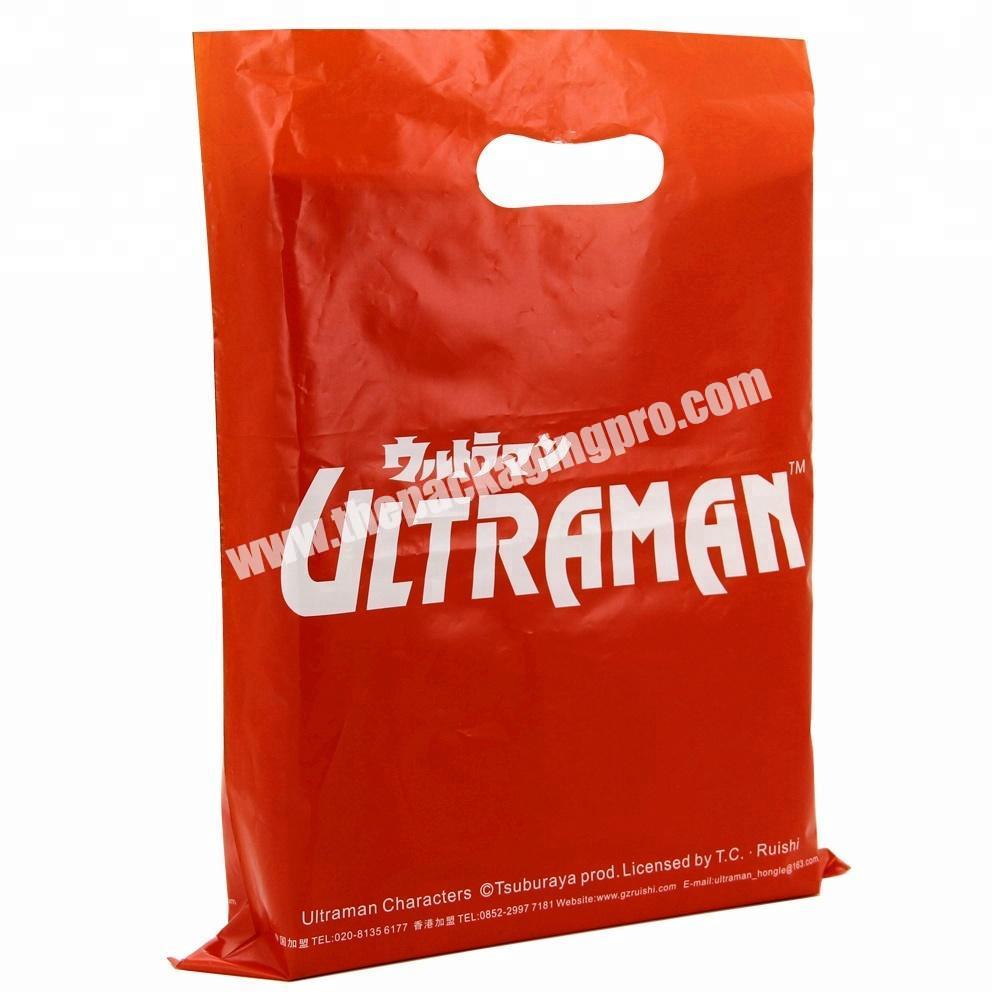 6 Microns Poly Die Cut Plastic Bags in customized logo printing