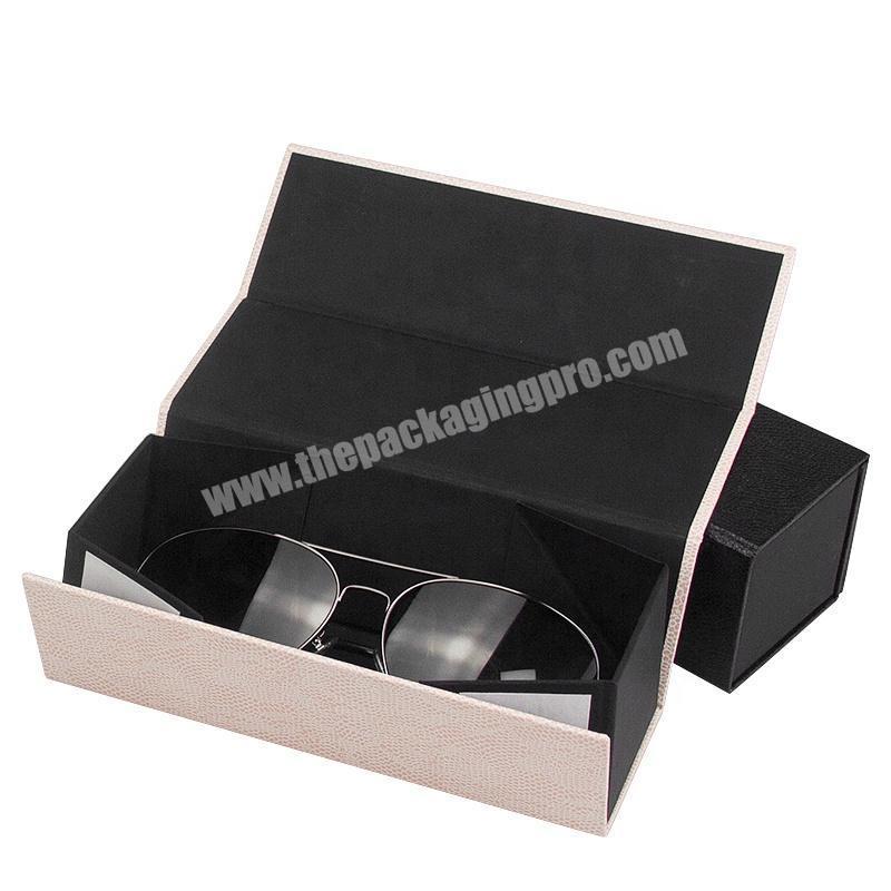 Adhesive Tape and Magnet Foldable Paper Cardboard Gift Packaging Custom Brand Luxury Sunglass Box
