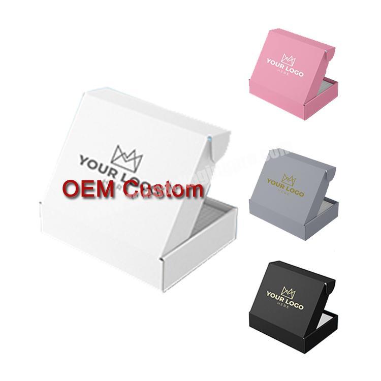 Amazon Hot Sale Custom Color White Paper Shipping Boxed Custom Logo Cardboard Corrugated Mailer Box