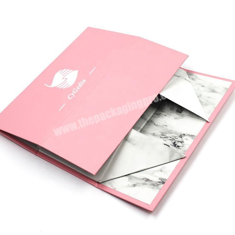 Best Selling customize marbling packing box foldable gift box pink small packaging box