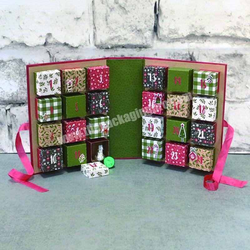 Best welcome fashion paper Christmas advent calendar gift packing box cardboard christmas eve candy chocolate gift box low moq