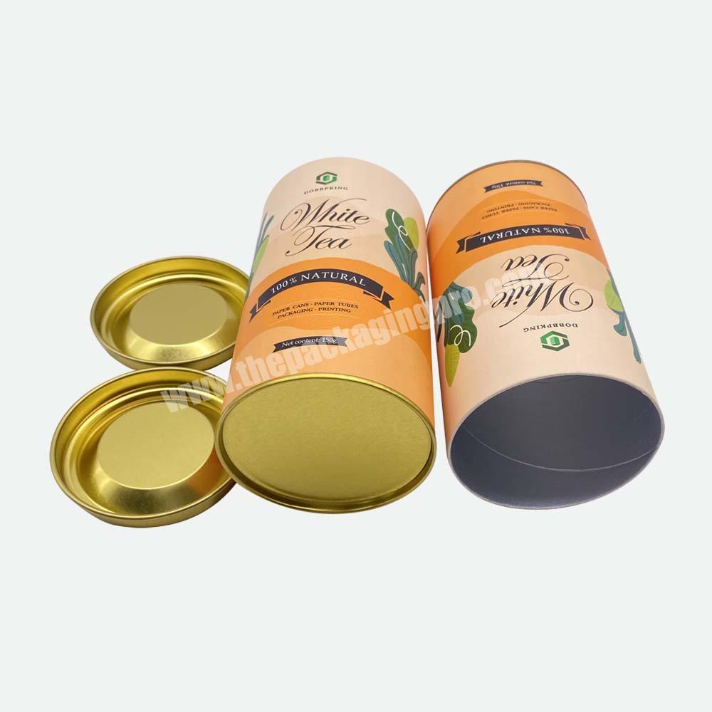 Biodegradable Food Container Aluminum Cardboard Tea Paper Tube Box  Packaging   With Lid