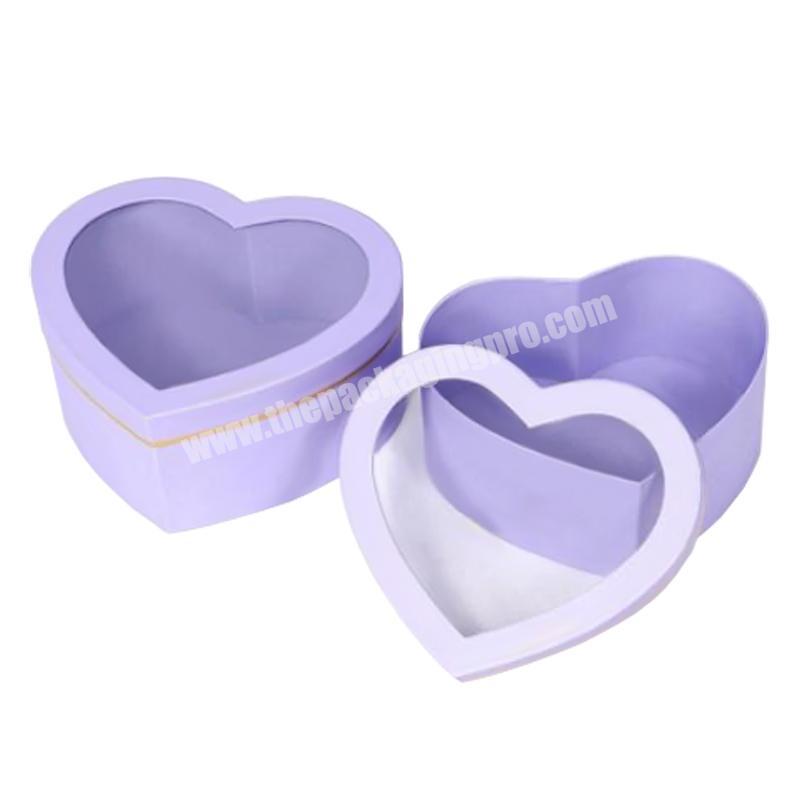 Black Flat Pack Fancy Dropshipping Decor Printed Pvc Wholesale Set Round Purple I Love You Food Gift Box With Compartments