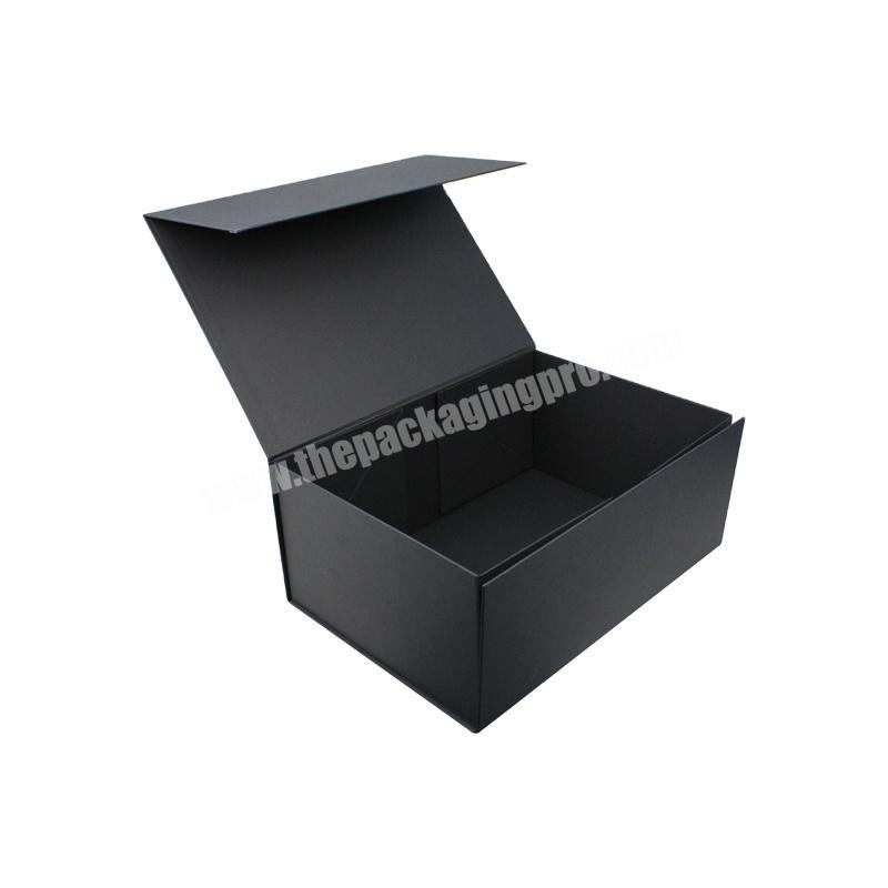 Black Folding Custom Logo Cardboard Packaging Box Luxury Magnetic Paper Gift Box With Magnet