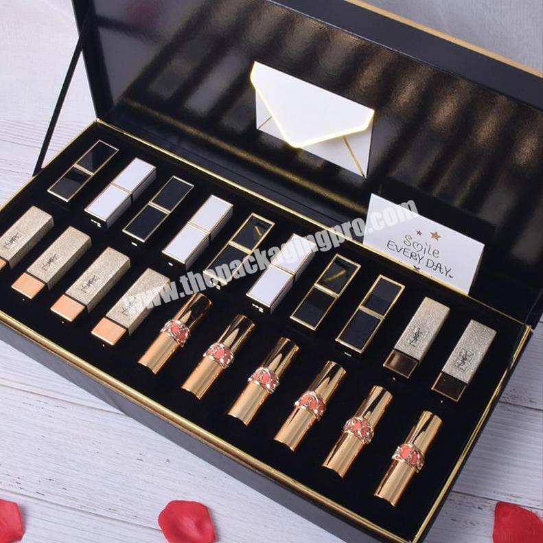 Black Luxury Large Matte Lipstick Tube Cosmetic Box 20 pcs  box Big Lipstick Packaging Boxes