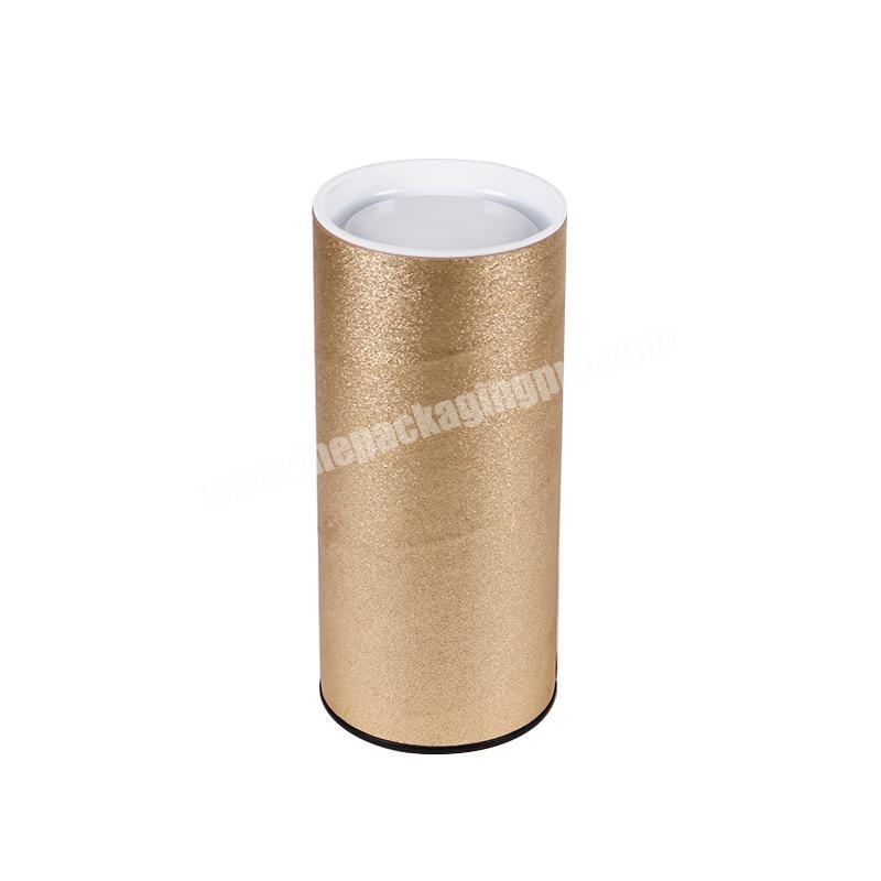 Black Packaging Paper Cylinder Rigid Cardboard with Hat Round Tube Gift Flower Box