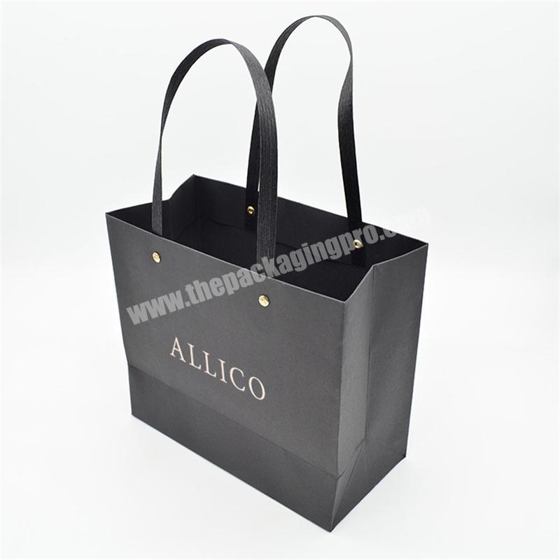 Black Shoe Package Paper Bags Custom Shopping Paper Bag with Logo