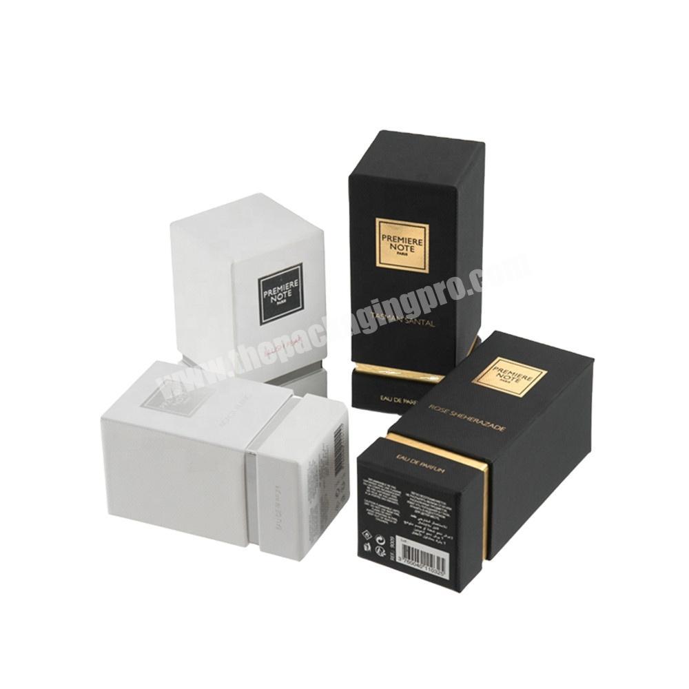 Black Special Paper Hinged Lid Luxury Packaging Perfume Box For Bottles