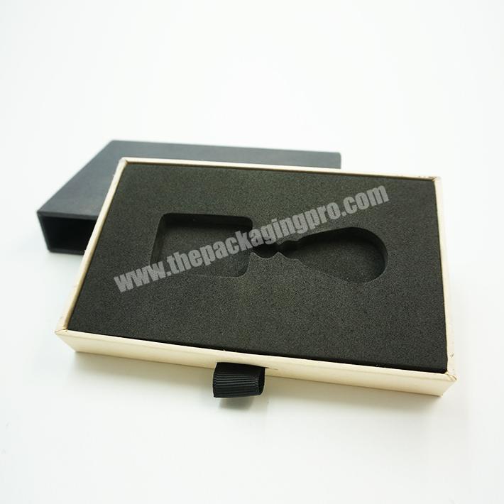 Black rigid custom printed carton sliding drawer box gift box