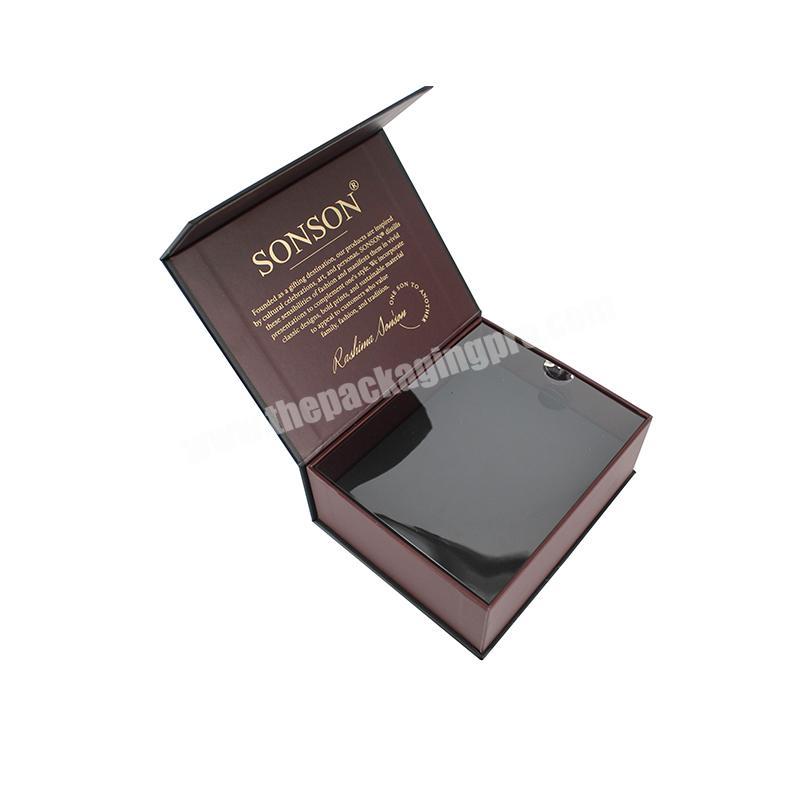 Book Shaped Paper Box Black Magnetic Gift Box Magnet Closure Boxes Large Lid Paper Packaging With Plastic Insert