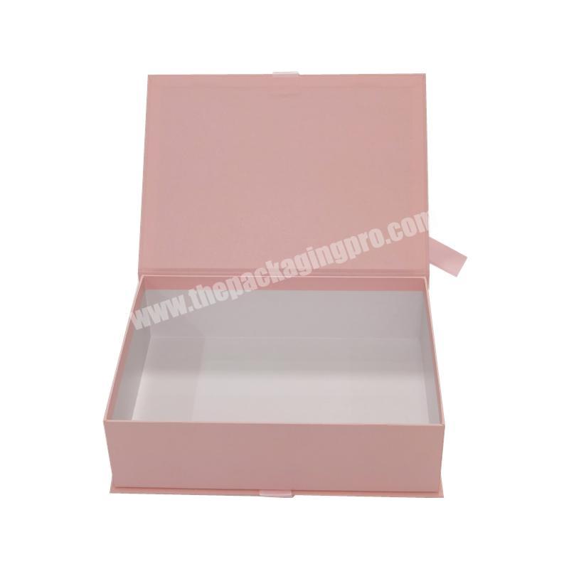 Boutique box book clamshell highend gift magnetic folding box professional custom With Ribbon
