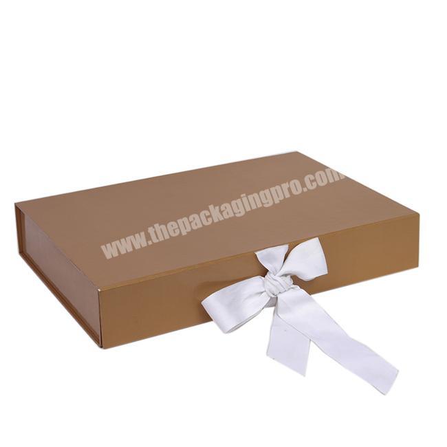 Bra And Underwear Foldable Packaging Boxes Black Matte Hair Extension Food Packaging Box Dress Paper Gift Box With Ribbon