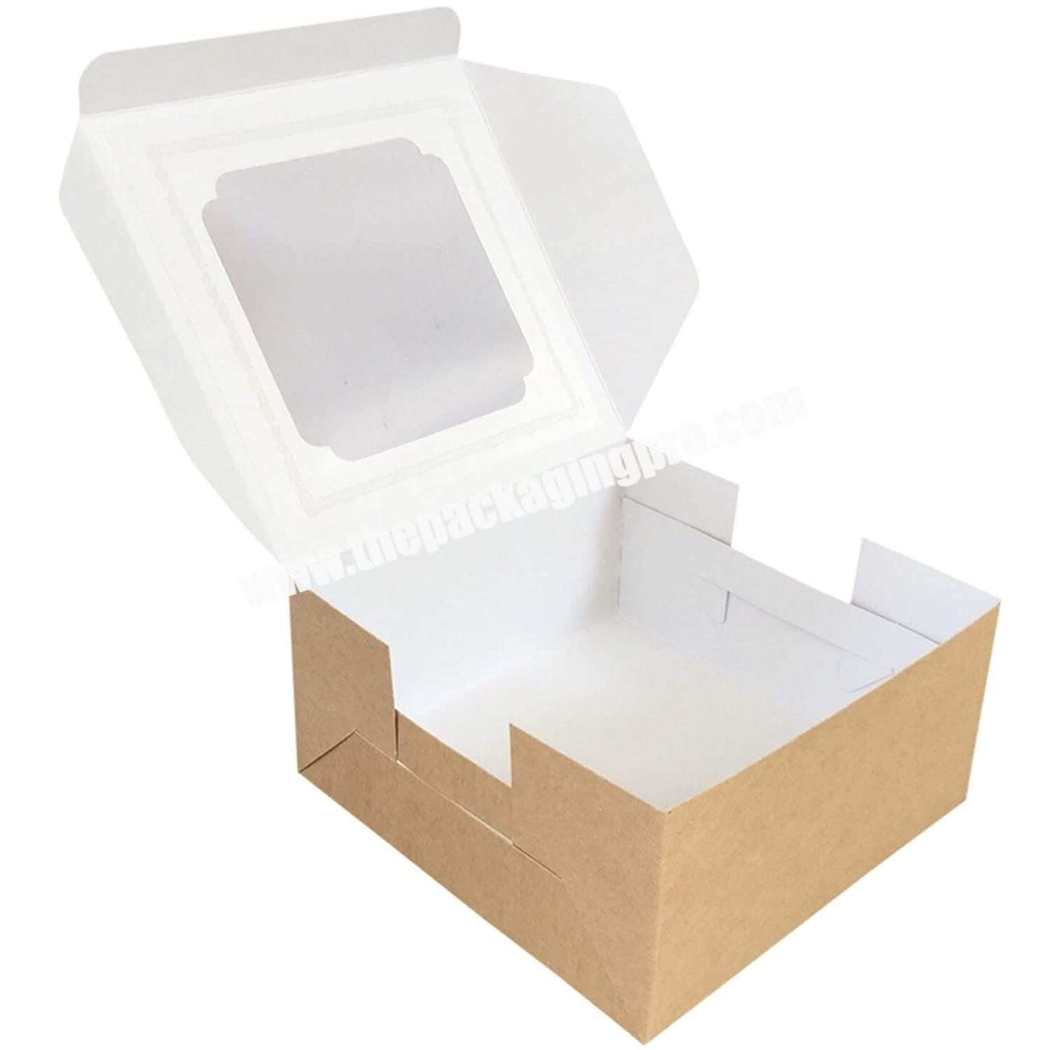 Brown Kraft Bakery Boxes with Window Cupcake Box Disposable Dessert Cardboard Food Grade for Cake Cookie Macaron Pie Muffin box