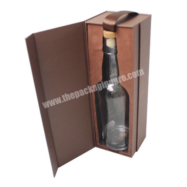 Brown Magnetic Wine Box Paper Packing Boxes Cardboard Gift Box