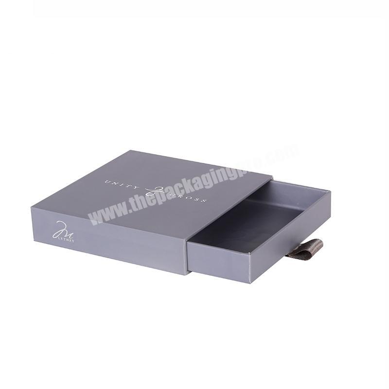 CMYK printing color gray  paper Jewellery gift boxes with ribbon