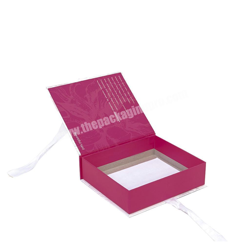 Cardboard luxury Paper Packaging Gift custom pink magnetic close wig magnet closure jewelry box wholesale packaging