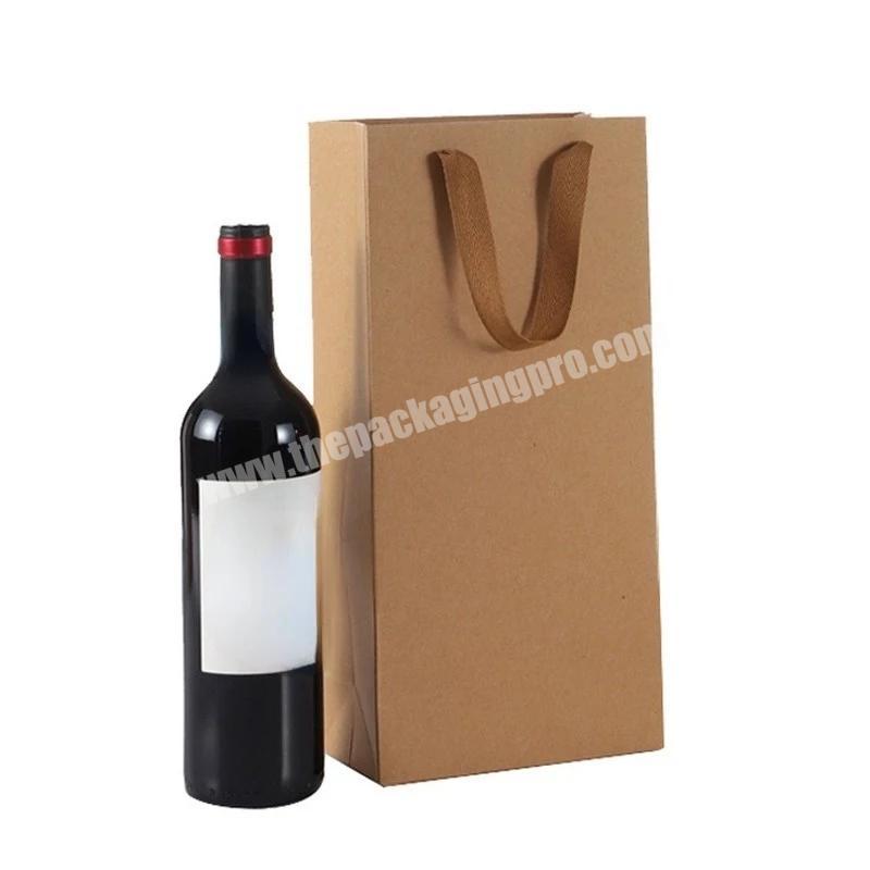 Cheap Custom kraft paper bag Recyclable wine bag kraft paper high quality wine bottle paper bag
