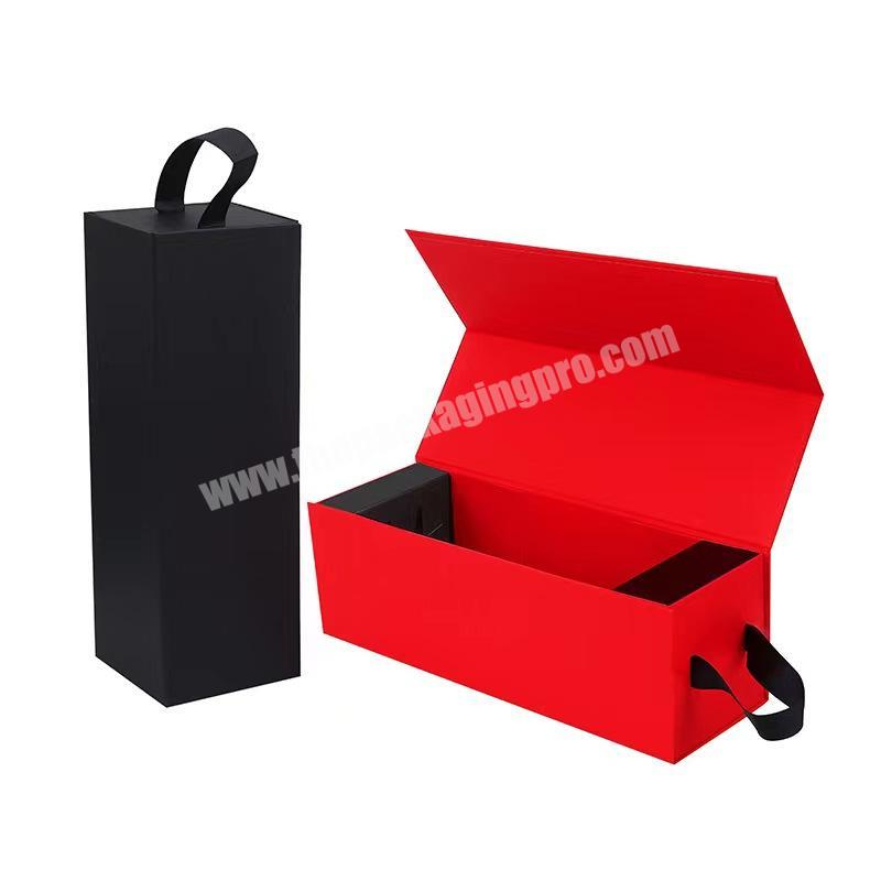 Cheap High Quality Custom Gift Box Empty wedding magnetic gift boxes and wine gift box set With Ribbon