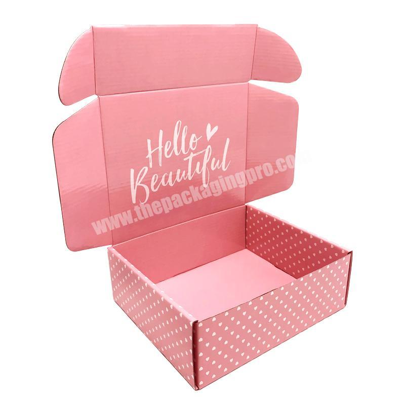 Cheap Wholesale Custom Printed Pink Unique Corrugated Mailer Boxes Custom Logo Cardboard Shipping Box
