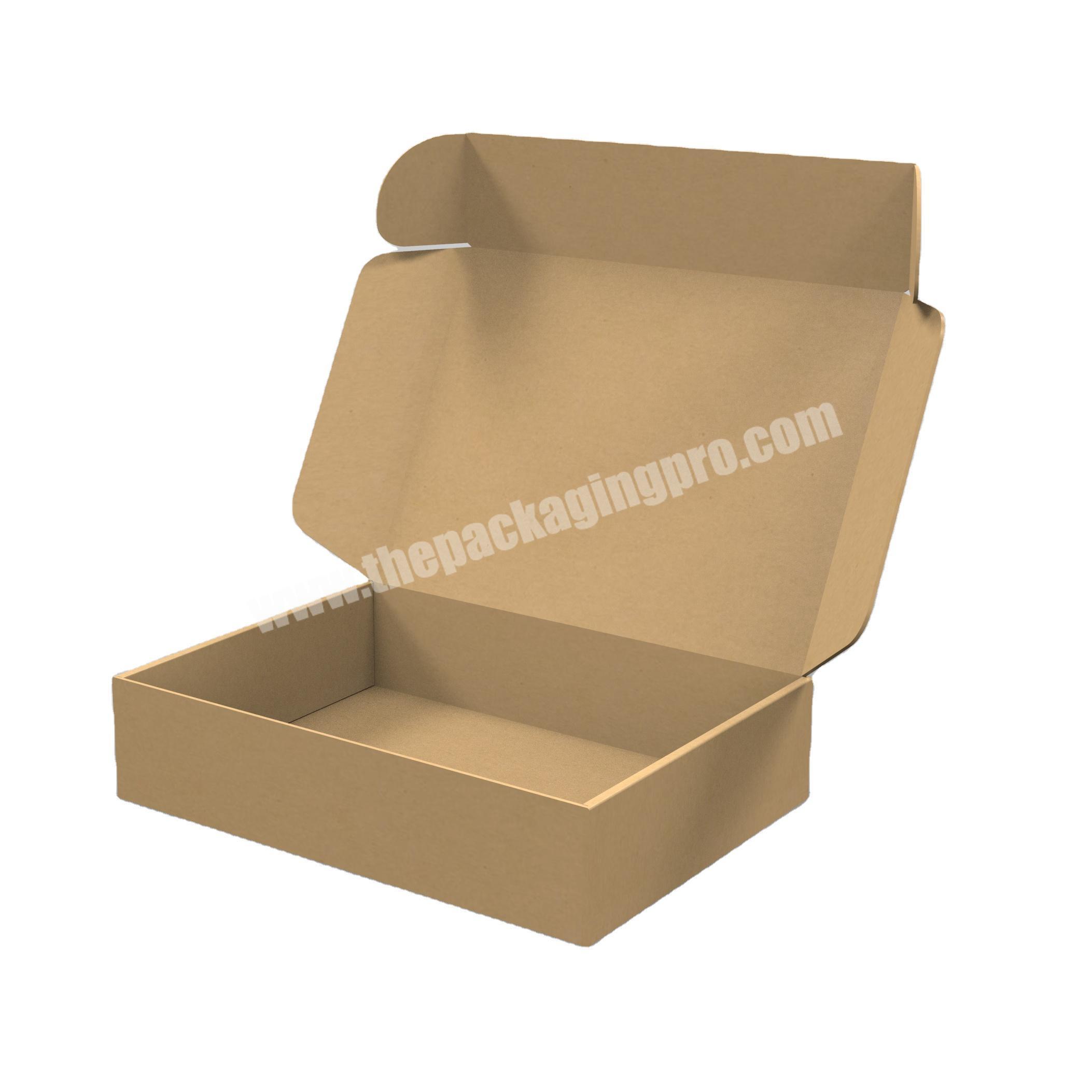 Cheap factory eco friendly corrugated kraft paper mailer box shoes customized clothing packaging shipping boxes with flap