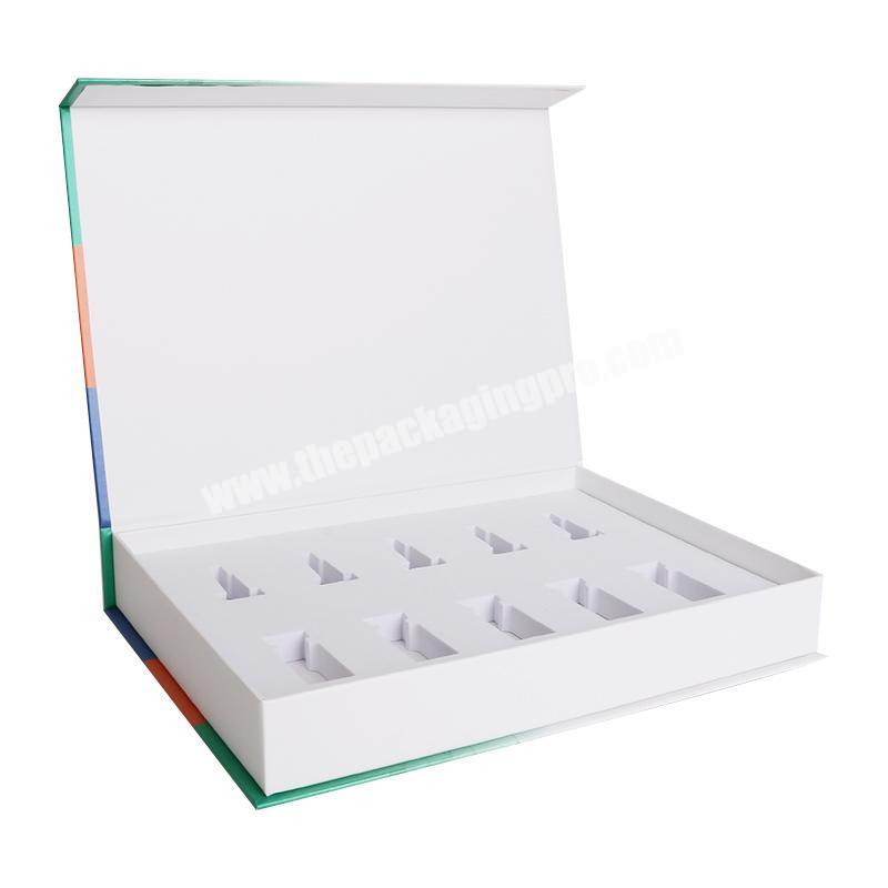 China Custom Luxury Book Shaped Rigid Paper Box Packaging Magnetic Gift Boxes With EVA Foam Insert for cosmetic products