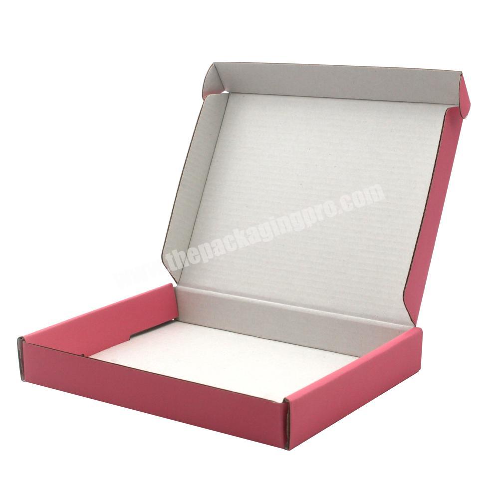 China Custom Printed Flat Postal Express Packaging Pink Shallow Post Box Packaging