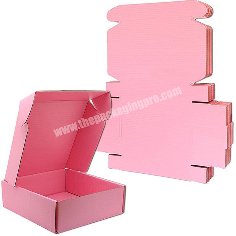 China Factory High Quality Custom Personalized Color Size Logo Pink Cardboard Paper Corrugated Shipping Mailer Boxes Packaging