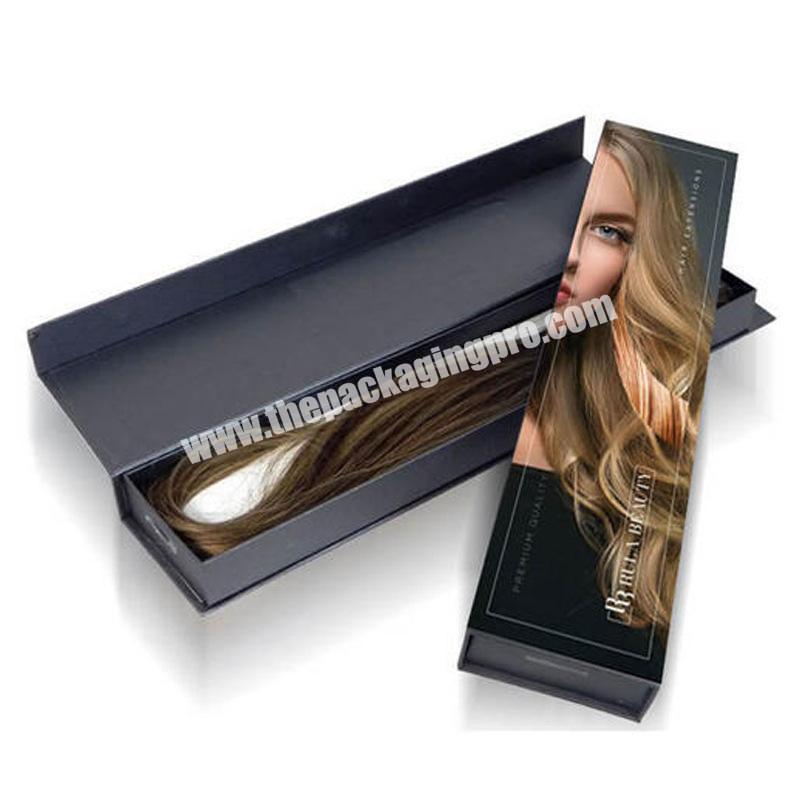China Golden supplier small magnetic paper wig gift box folding hair extension boxes weave packaging custom logo luxury
