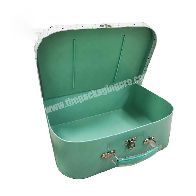 China Supplier Wholesale Mini Cardboard Customized Tea set packaging cardboard suitcase gift box