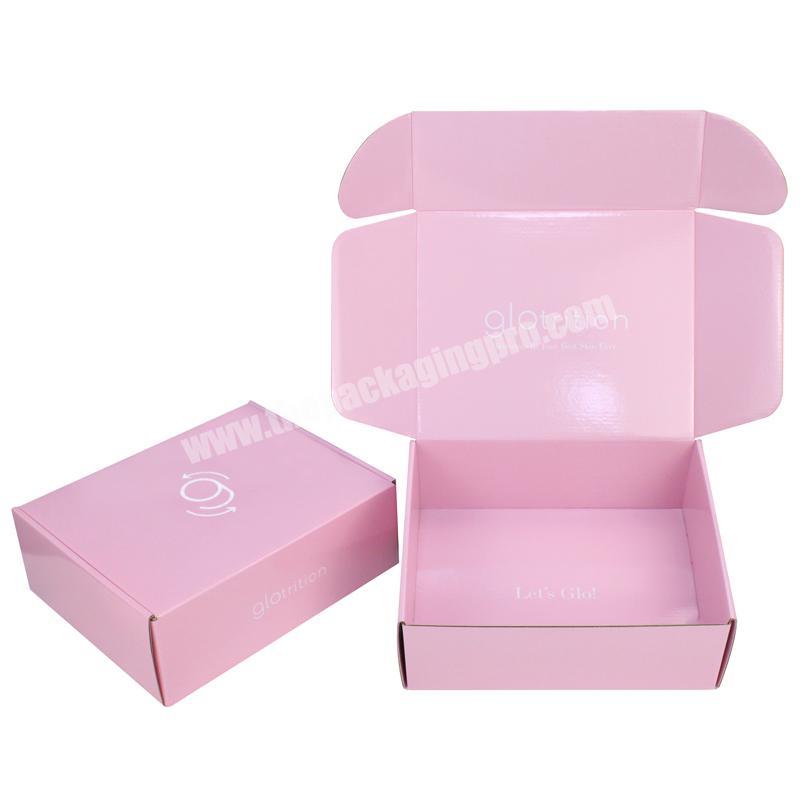 China Wholesale High Quality Custom Size Corrugated Cardboard Box White and Pink Cosmetic Set Posting Box