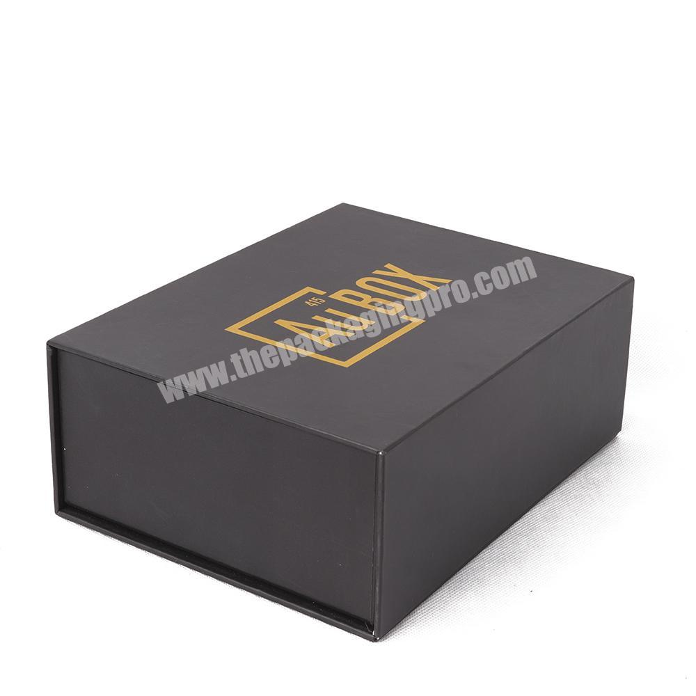 China rectangular magnetic closure hard cardboard box packaging rigid black cardboard boxes manufacturers custom cardboard boxes