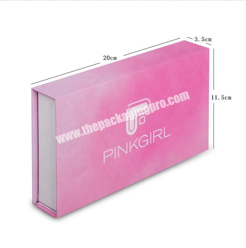 Custom logo Pink clamshell Magnetic Closure Cardboard eyelash Packaging Gift Box for skin careday cream lashsmall gift