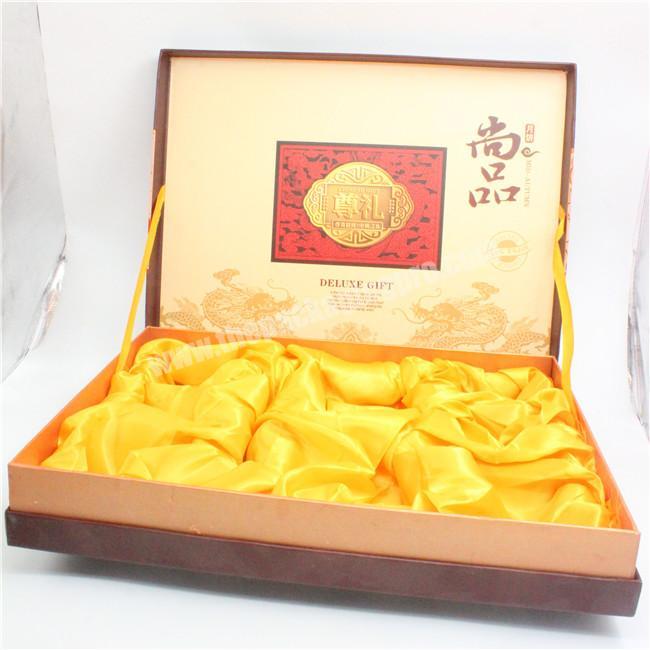 Chinese Golden Dragon Pattern On Cover Cardboard Gift Boxes For Wine Glasses