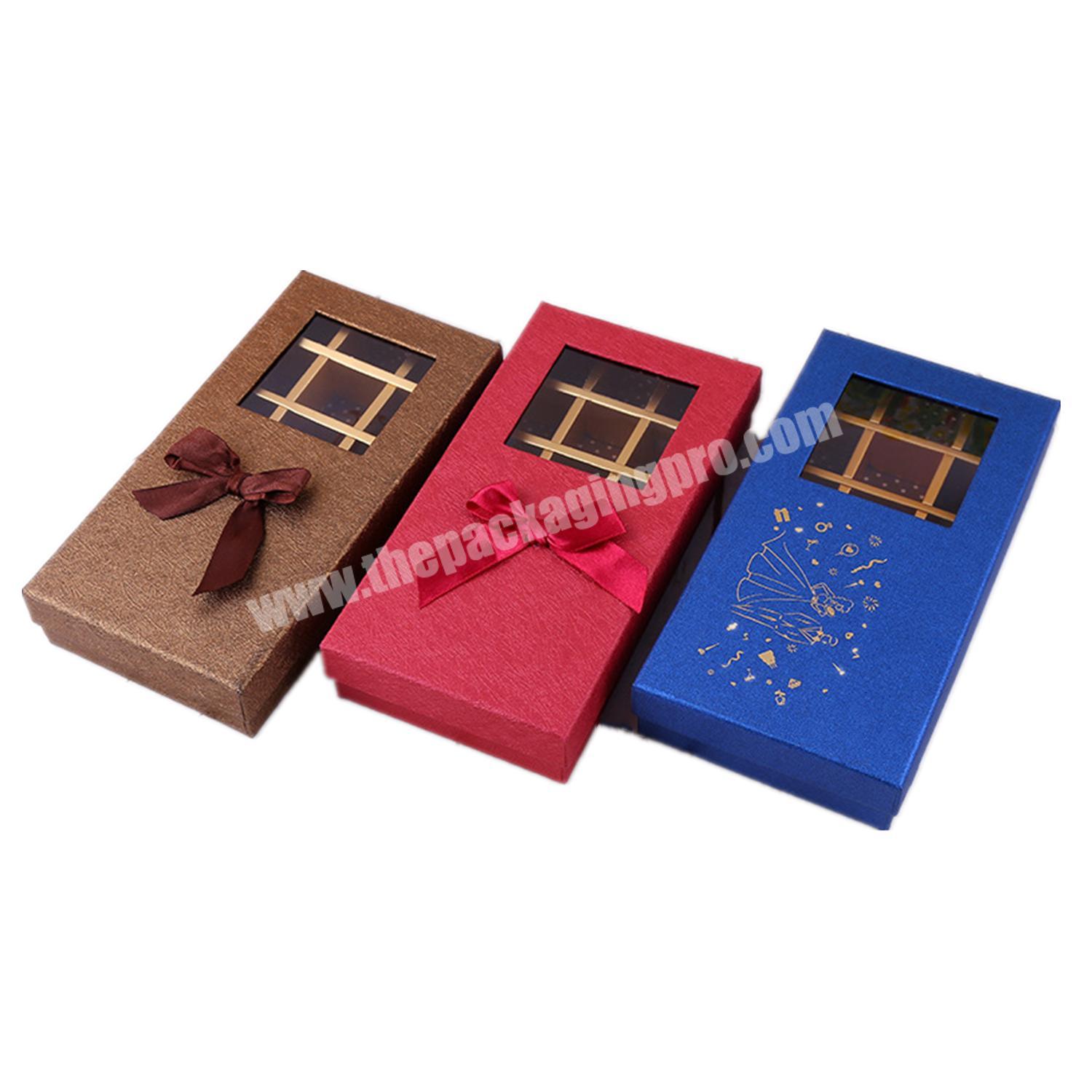 Chocolate boxes custom printing clear window lid luxury Handmade Candy Gift packaging box
