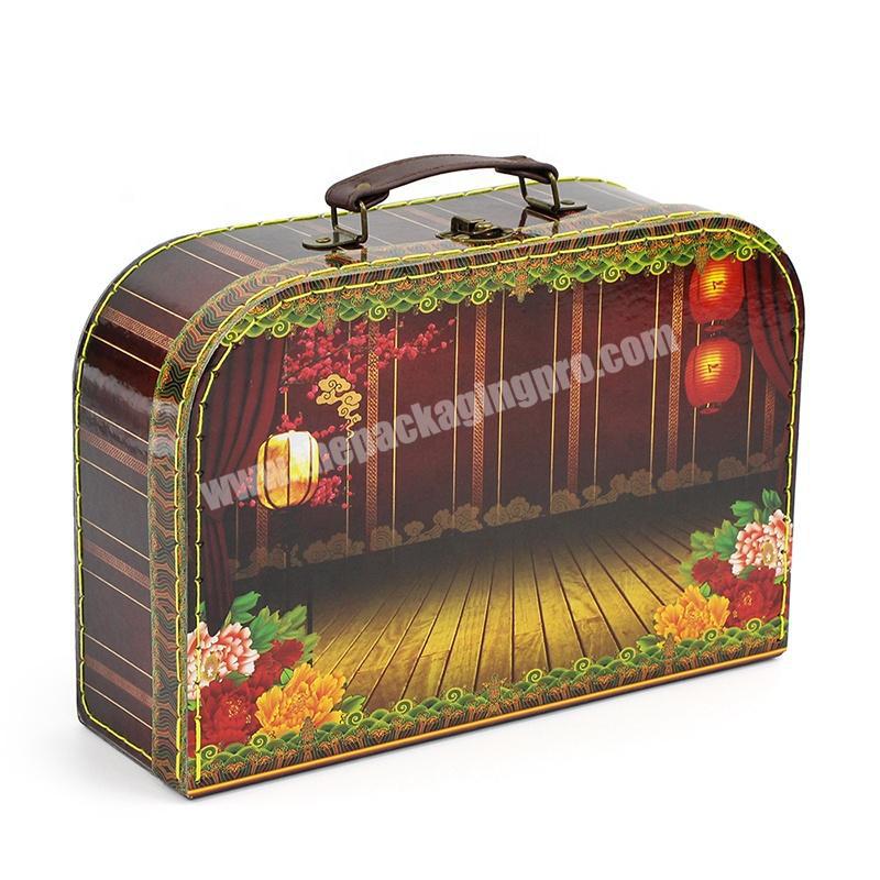 Christmas decorative suitcase customized Print different patterns cardboard christmas suitcase factory