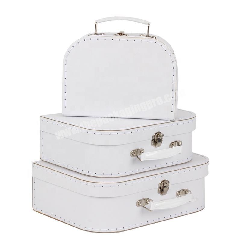custom Christmas gift cardboard suitcase simple white packaging boxes wholesale luxury gift boxes 