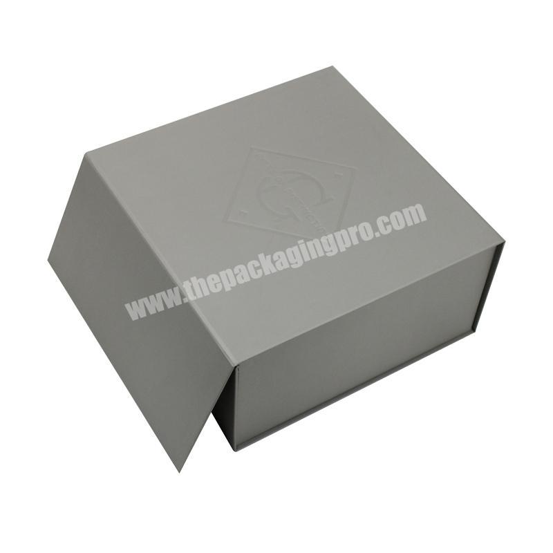 Collapsible Box With Magnet Closing Boxes Magnetic Gift Boxes Cardboard Grey Color with Spot UV Logo